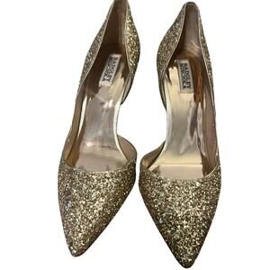 Badgley Mischka Gold sparkling heels
